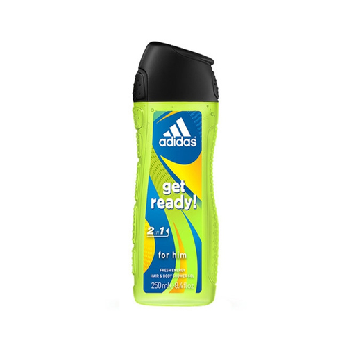 Adidas Get Ready! Fresh Energy Hair & Body Shower Gel For Men