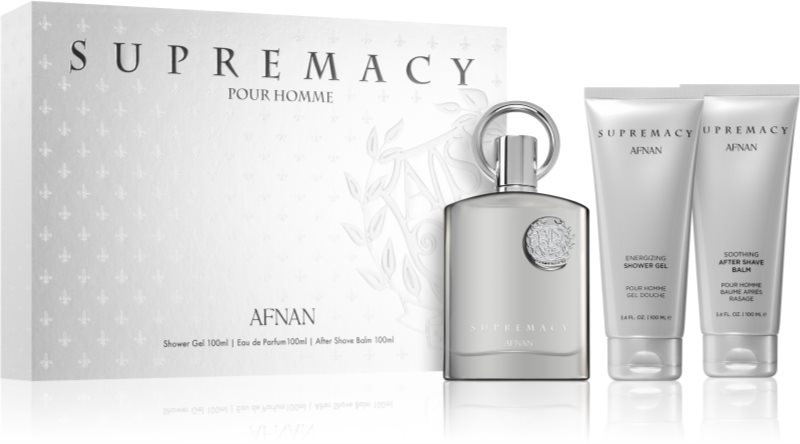 Afnan Perfumes Supremacy Silver Set (Edp 100 Ml +Sh/G 100 Ml+ Af/Shave 100 Ml)