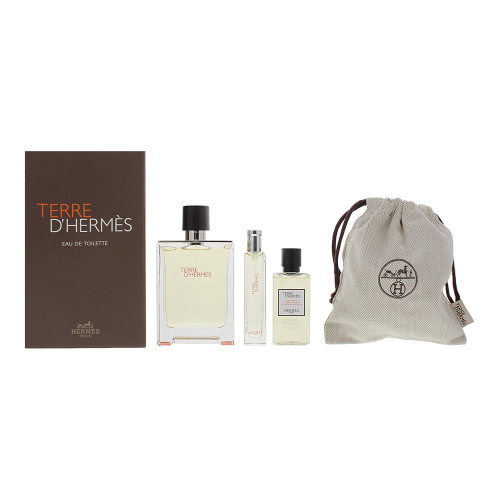 Hermes Terre D`Hermes Set (Edt 100Ml + Edt 15Ml + S/G 40Ml +Pouch)