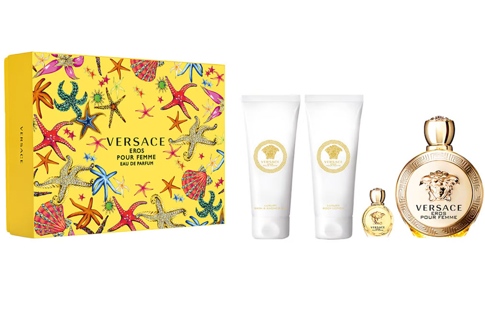 Versace Eros Pour Femme Set (Edp 100Ml + Edp 5Ml + B/Lot 100Ml + S/G 100Ml)